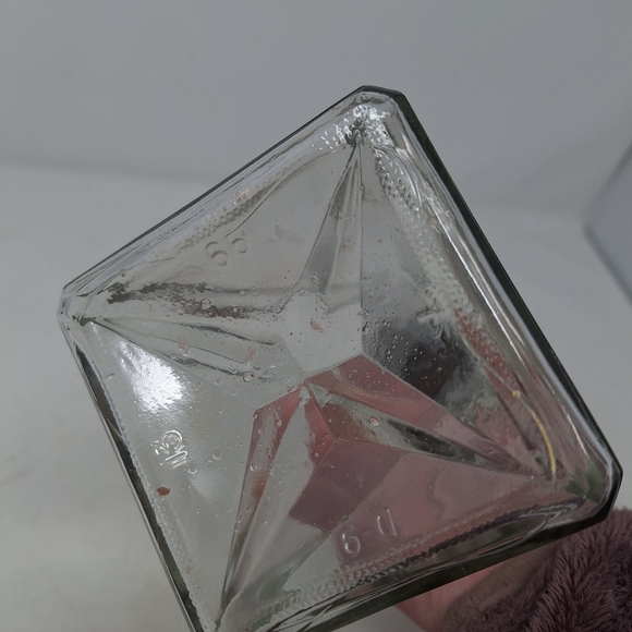 Vintage Schenley Triangular Clear Glass Whiskey Decanter Bottle With Cap Vase - Picture 4 of 12